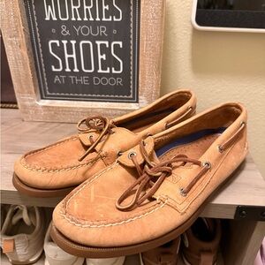 Sperry Light Brown Leather Boat Shoes